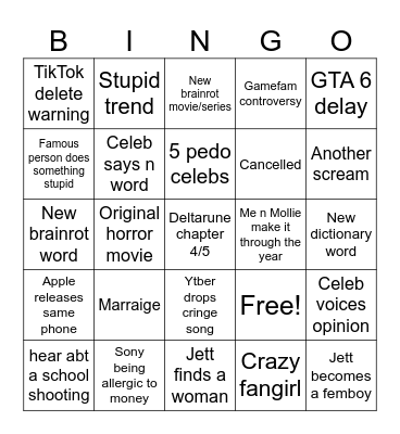 2025 Bingo Card