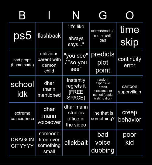 Dhar Mann Bingo v4 Bingo Card
