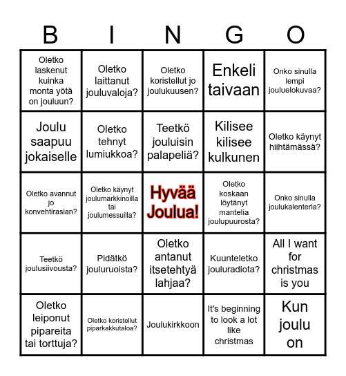 JOULUBINGO Card