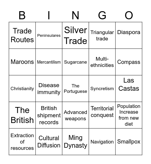 - Bingo Card