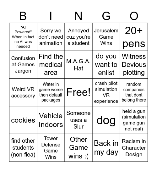 IITSEC FIEA Bingo Card