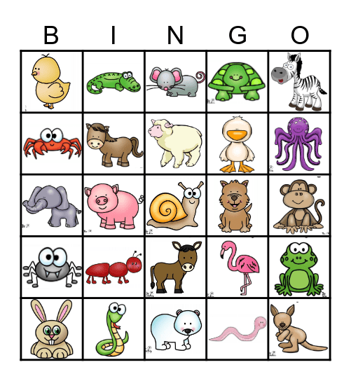 Animal Walks Bingo Card