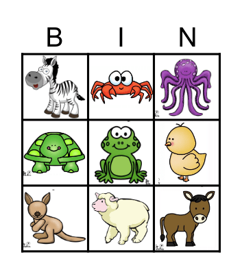 Animal Walks Bingo Card