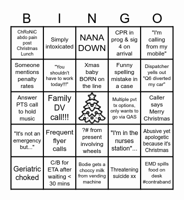 COMMSMAS BINGO 2024 Bingo Card