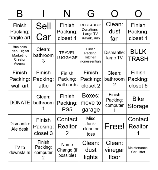 BINGO 2 GTFO Bingo Card