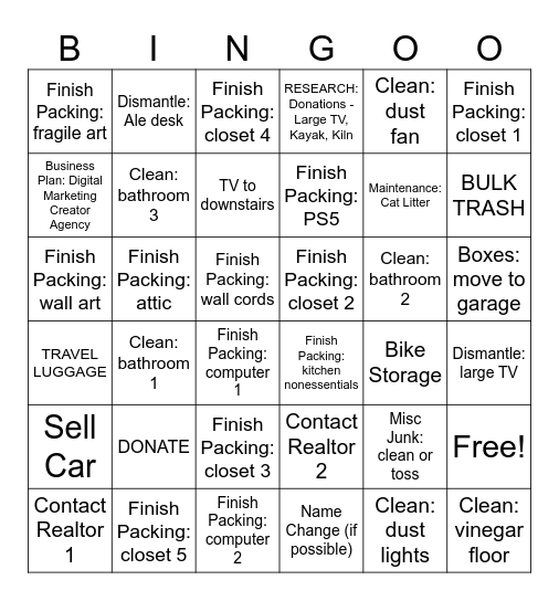 BINGO 2 GTFO Bingo Card