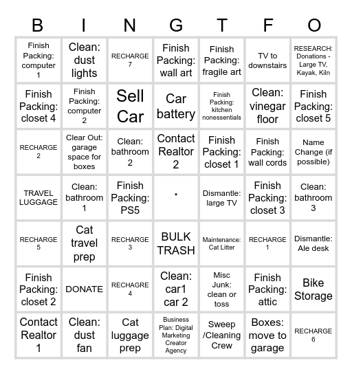 Bingo 2 GTFO Bingo Card