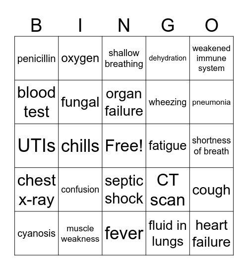 MHS- Pneumonia '24 Bingo Card