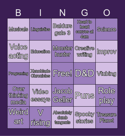 Match interests with Maggie Bingo Card