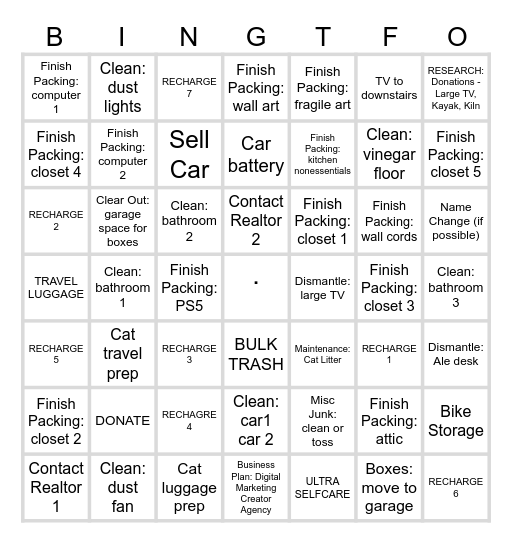 Bingo 2 GTFO Bingo Card