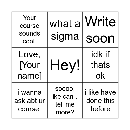 Bingo Card