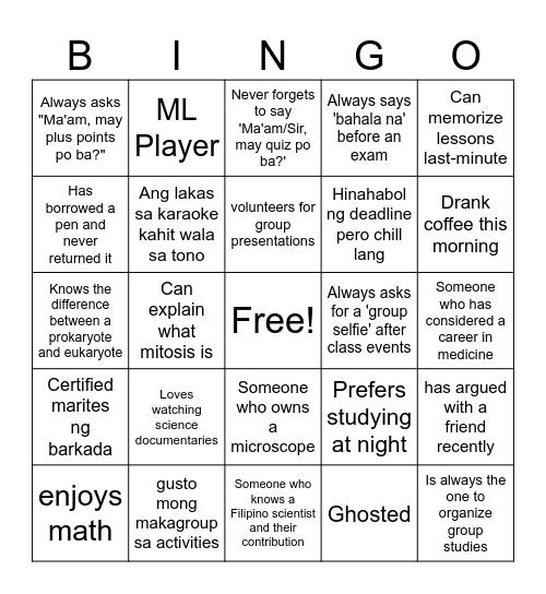 PEOPLE BINGO Card