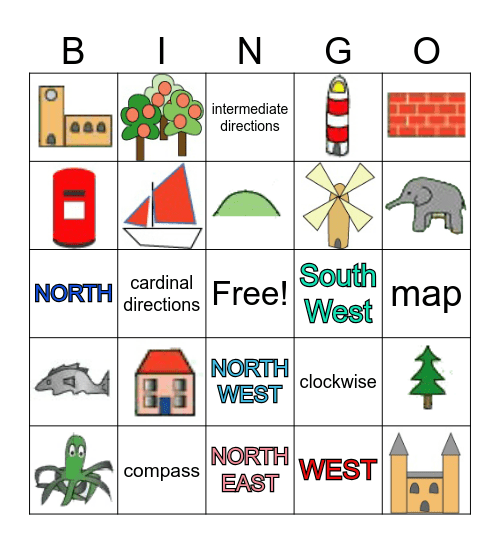 Cardinal Directions # Bingo Card