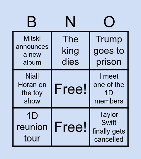 Rest of 2024-2025 Bingo Card