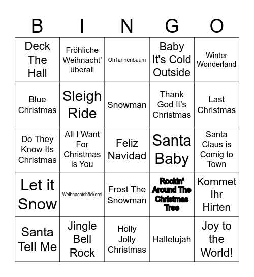 Weihnachtsbingo Card