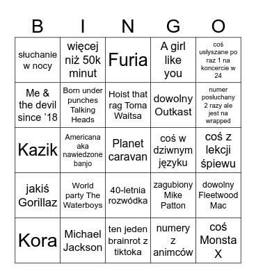 Wrapped 2024 Bingo Card