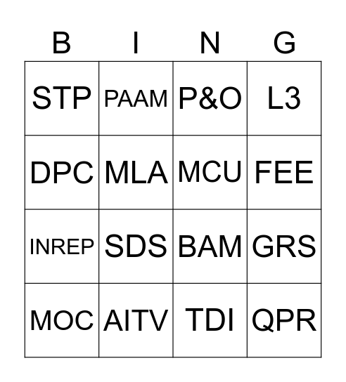 LISA  Science Team Bingo Card