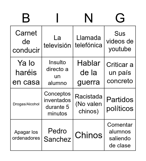 Algebra Lineal Bingo Card