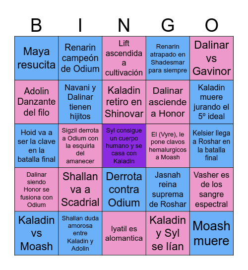 Viento y Verdad - Teorías Bingo Card