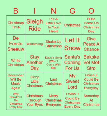 Bingo all the way! Bingo Card