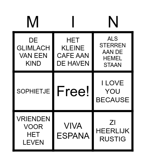 MUZIEK BINGO Card