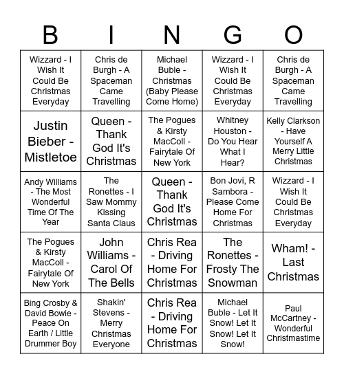 ♥🎄 Bingo Card