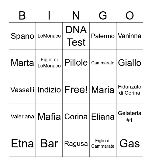 Giallo-Gelato-Bingo Card