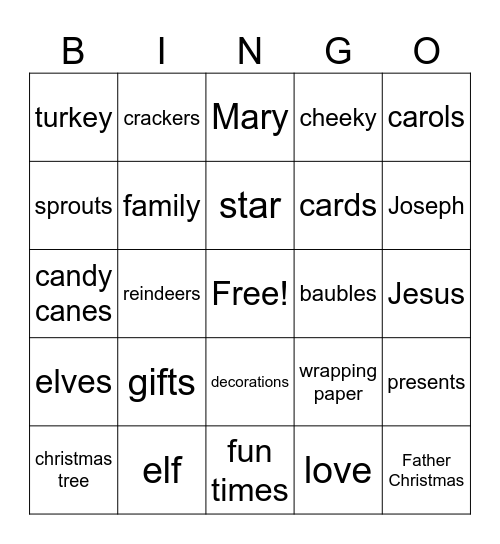 Christmas - 2024 Bingo Card