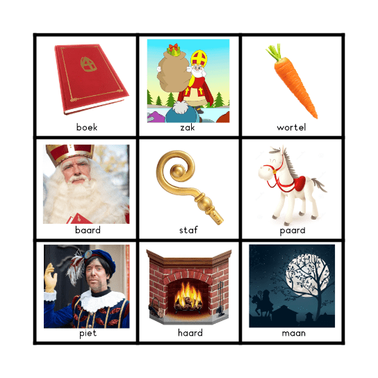 sinterklaas Bingo Card