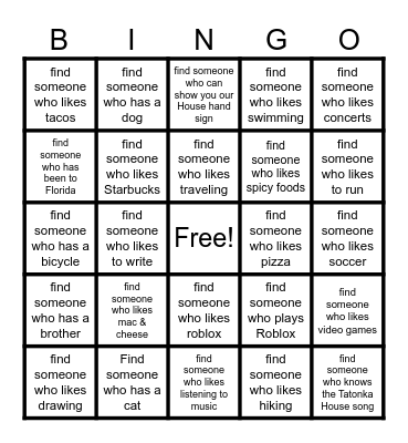 Get to Know You BINGO! Bingo Card