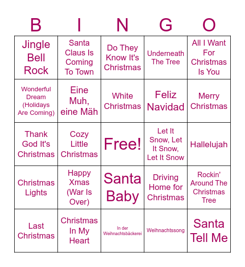 Dornier Christmas Bingo! Bingo Card