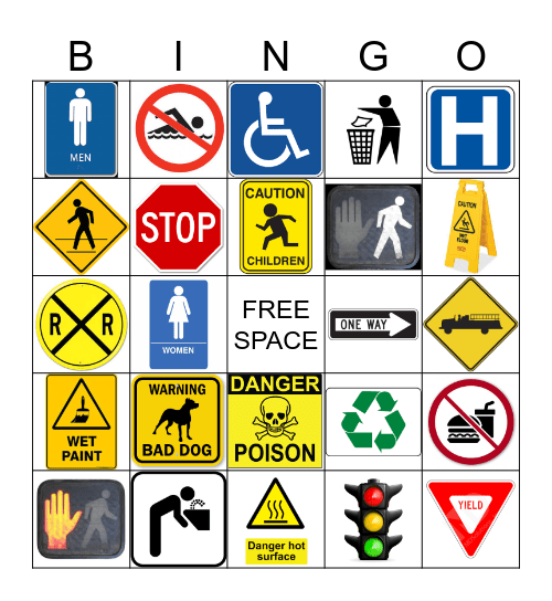 Environmental Signs Bingo Card