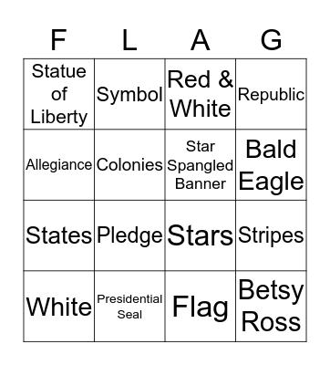 American Bingo Card