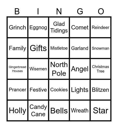 Christmas BINGO Card