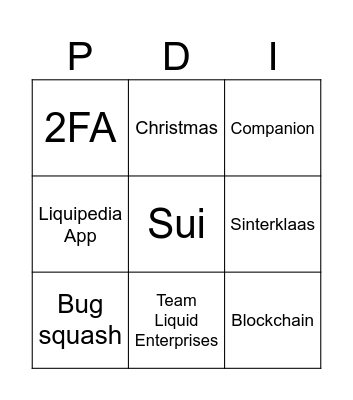 Product Bingo Card