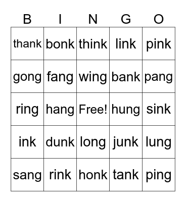Glued Sounds Bingo Card