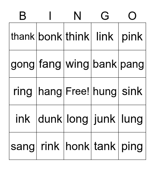 Glued Sounds Bingo Card