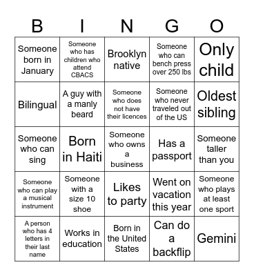 BINGO MIXER Bingo Card
