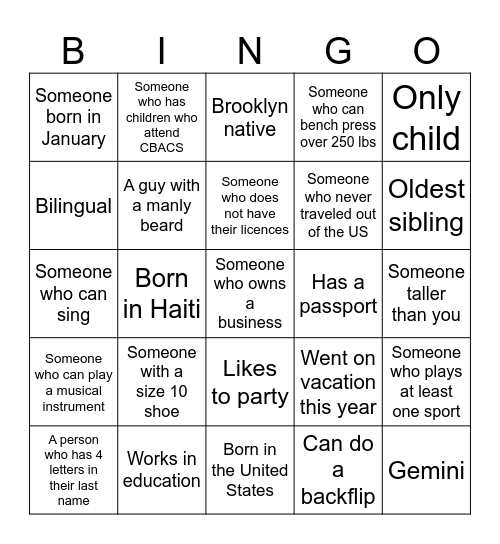 BINGO MIXER Bingo Card