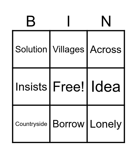 Community Bingo Card