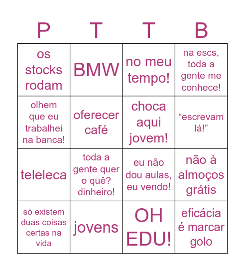 senhor paulo paint no seu best! Bingo Card