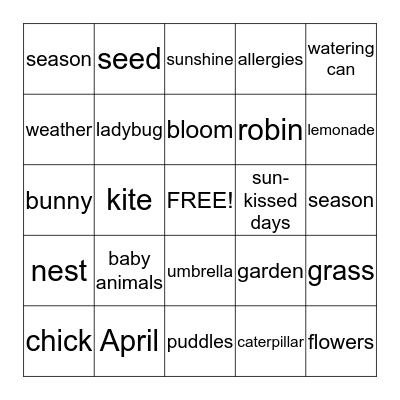 SPRING BINGO Card