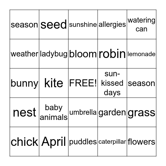 SPRING BINGO Card