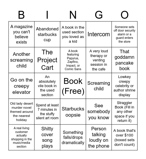 B&N Bingo Card