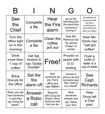Office Bingo Card