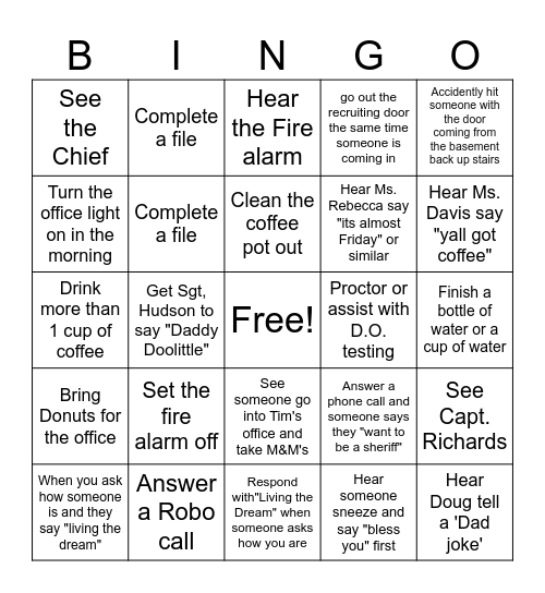 Office Bingo Card