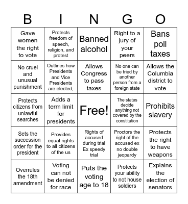 USA Lottery Roulette Bingo Card