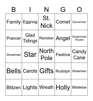 Christmas BINGO Card