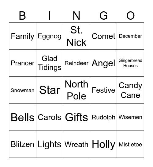 Christmas BINGO Card