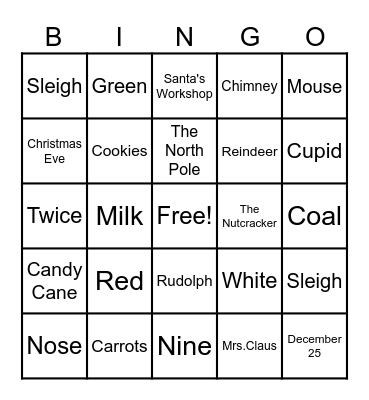 Christmas Bingo! Bingo Card
